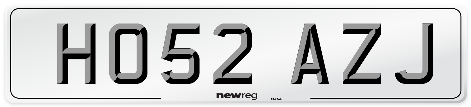 HO52 AZJ Number Plate from New Reg